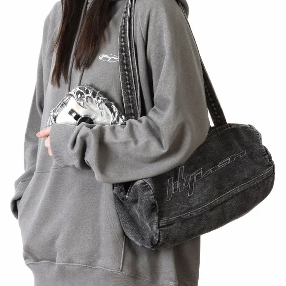 aespa rare pop up event whiplash denim Shoulder Bag with Logo - Picture 1 of 5